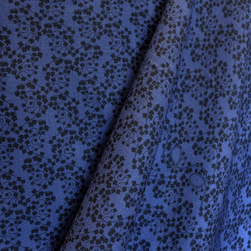 Tela Viscosa Ramaje Azul Marino - Ribes y Casals