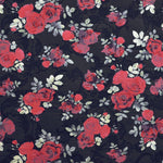 Tela Viscosa Rosas Fondo Negro - Ribes y Casals