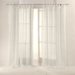 Retal Tela Visillo Vainica Poliester  Crudo 75x280 cm - Ribes y Casals