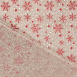 Tela Yute Decoración Estrellas Nieve Rojas - Ribes y Casals