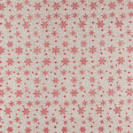 Tela Yute Decoración Estrellas Nieve Rojas - Ribes y Casals