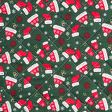Tela Acolchado Navidad Verde Gorros Rojo - Ribes y Casals