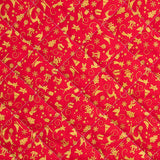 Tela Acolchado Navidad Rojo Ornamentos Oro - Ribes y Casals
