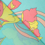 Gasa Poliéster Turquesa Flor - Ribes y Casals