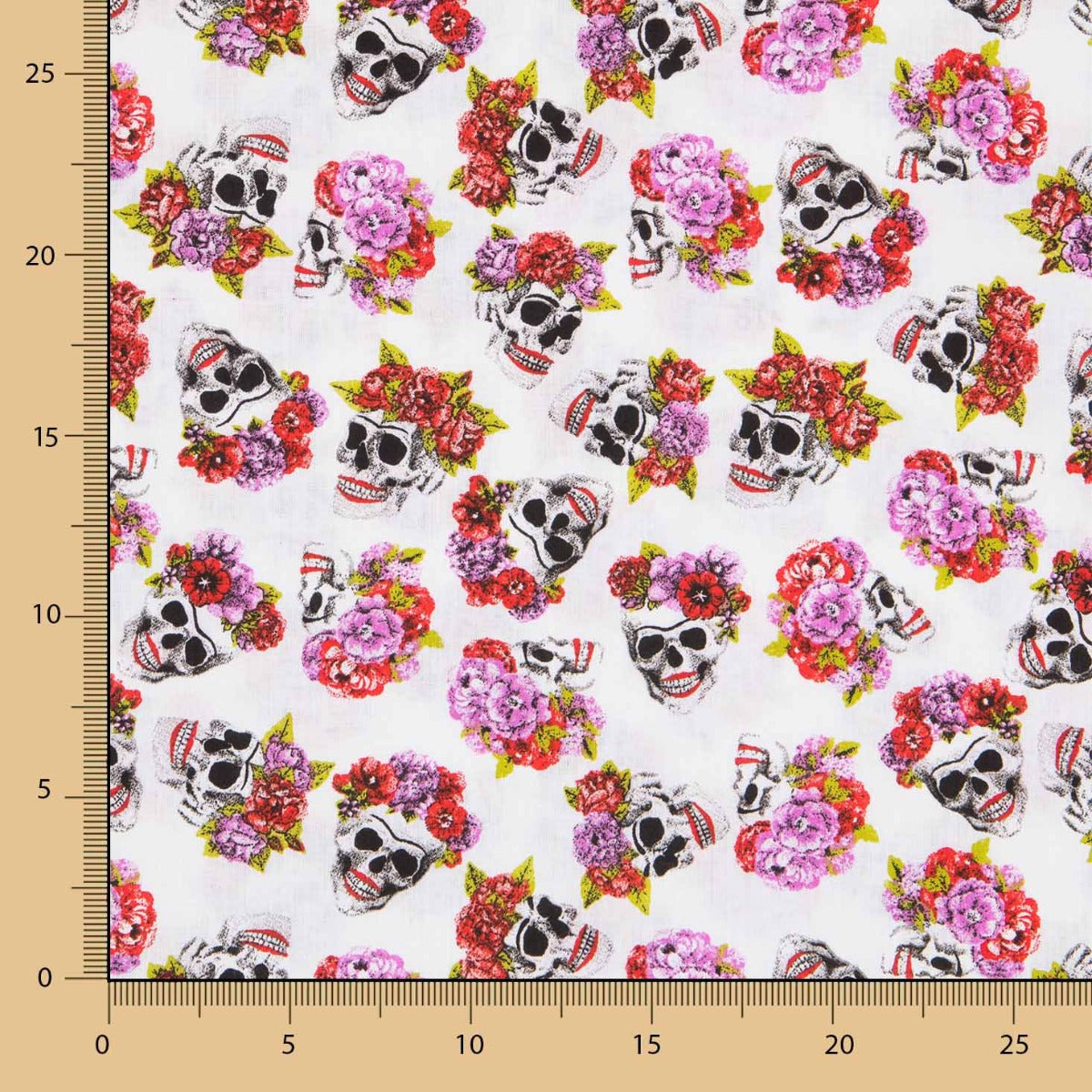 Algodón Skull Catrina Blanco - Ribes y Casals