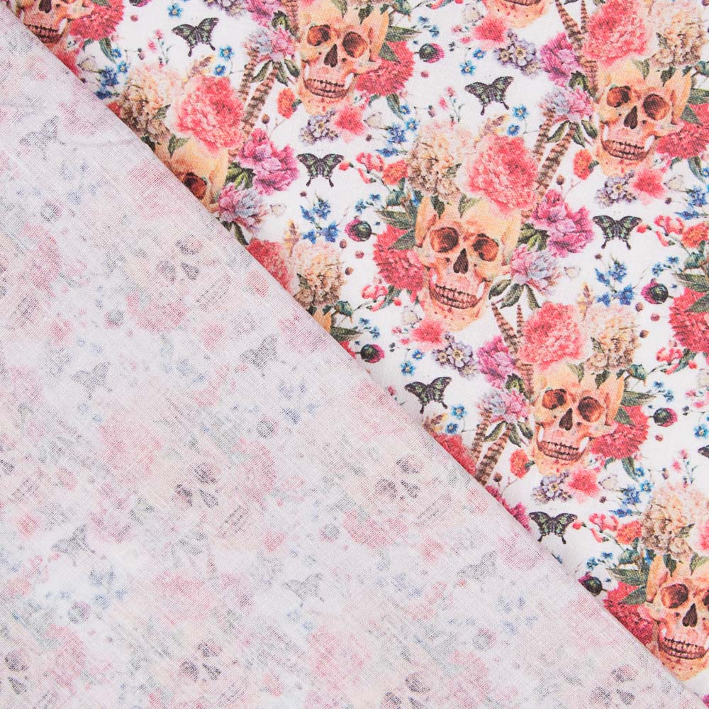 Algodón Floral Catrina Blanco - Ribes y Casals