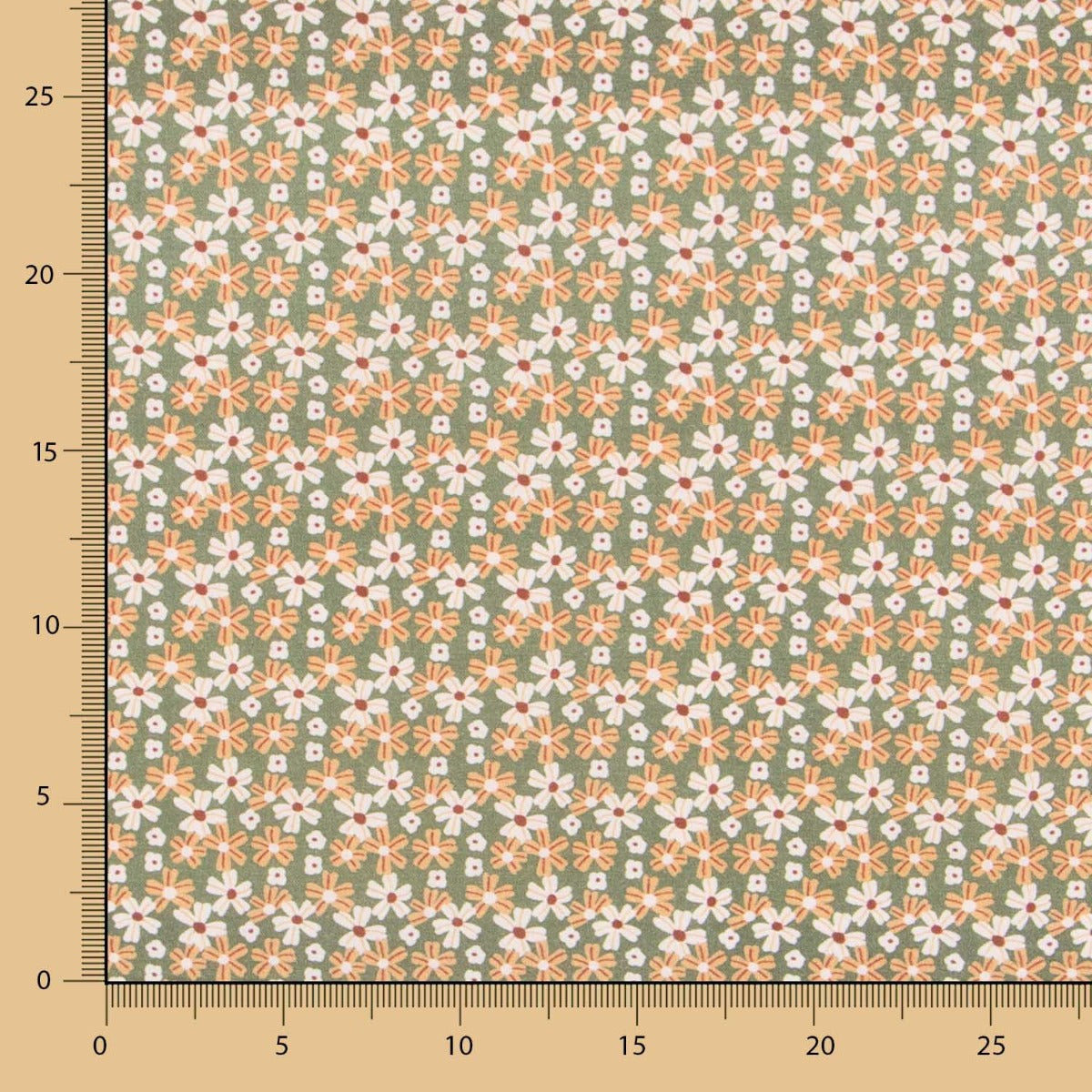 Algodón Popelín Floral Verde - Ribes y Casals