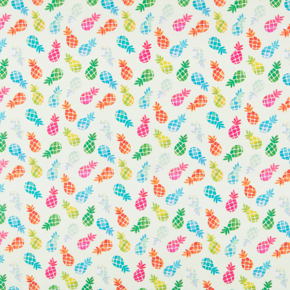 Algodón Popelín Piñas Verde - Ribes y Casals