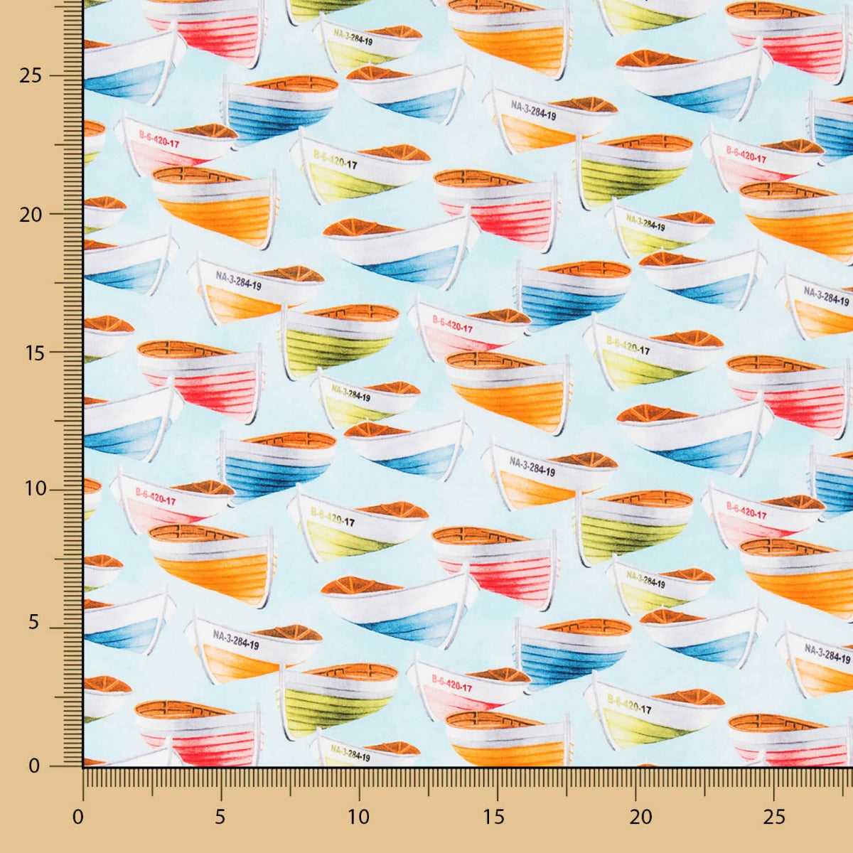 Popelín Barquitas Azul - Ribes y Casals