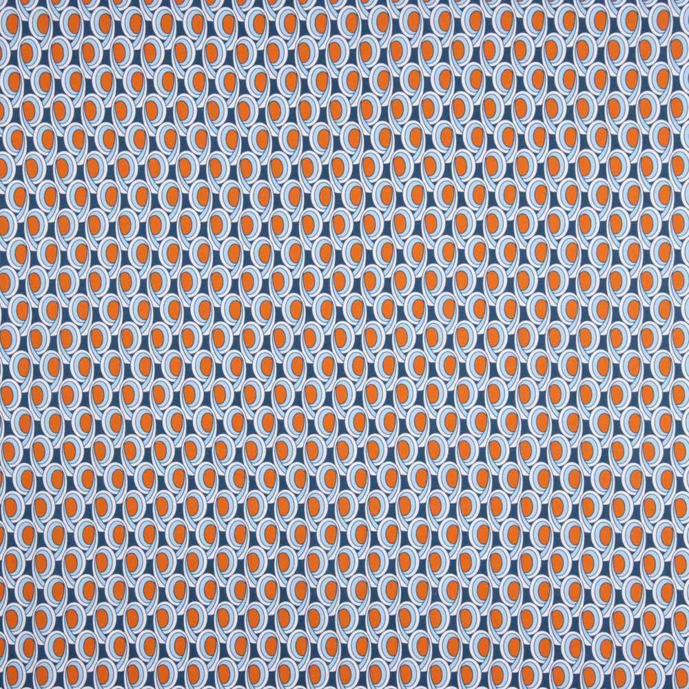 Popelín Algodón Geométrico Azul Claro - Ribes y Casals