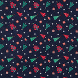 Algodón Navidad Multi Árboles Azul - Ribes y Casals