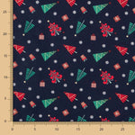 Algodón Navidad Multi Árboles Azul - Ribes y Casals