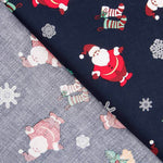 Algodón Navidad Santa Claus Azul - Ribes y Casals