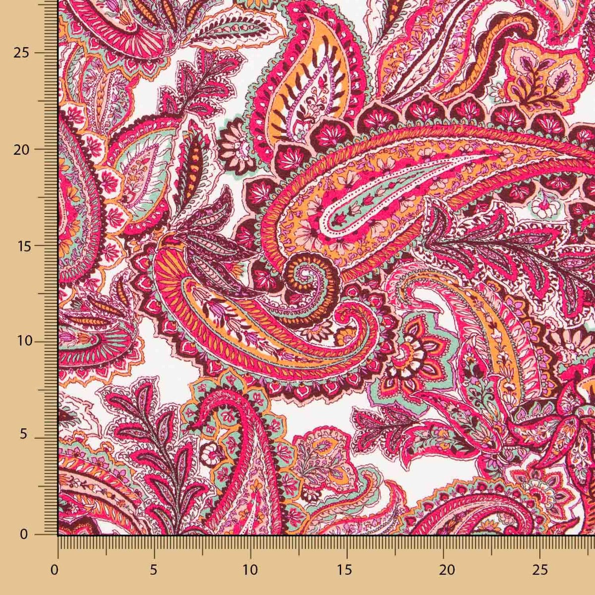 Punto Crepe Paisley Fucsia - Ribes y Casals