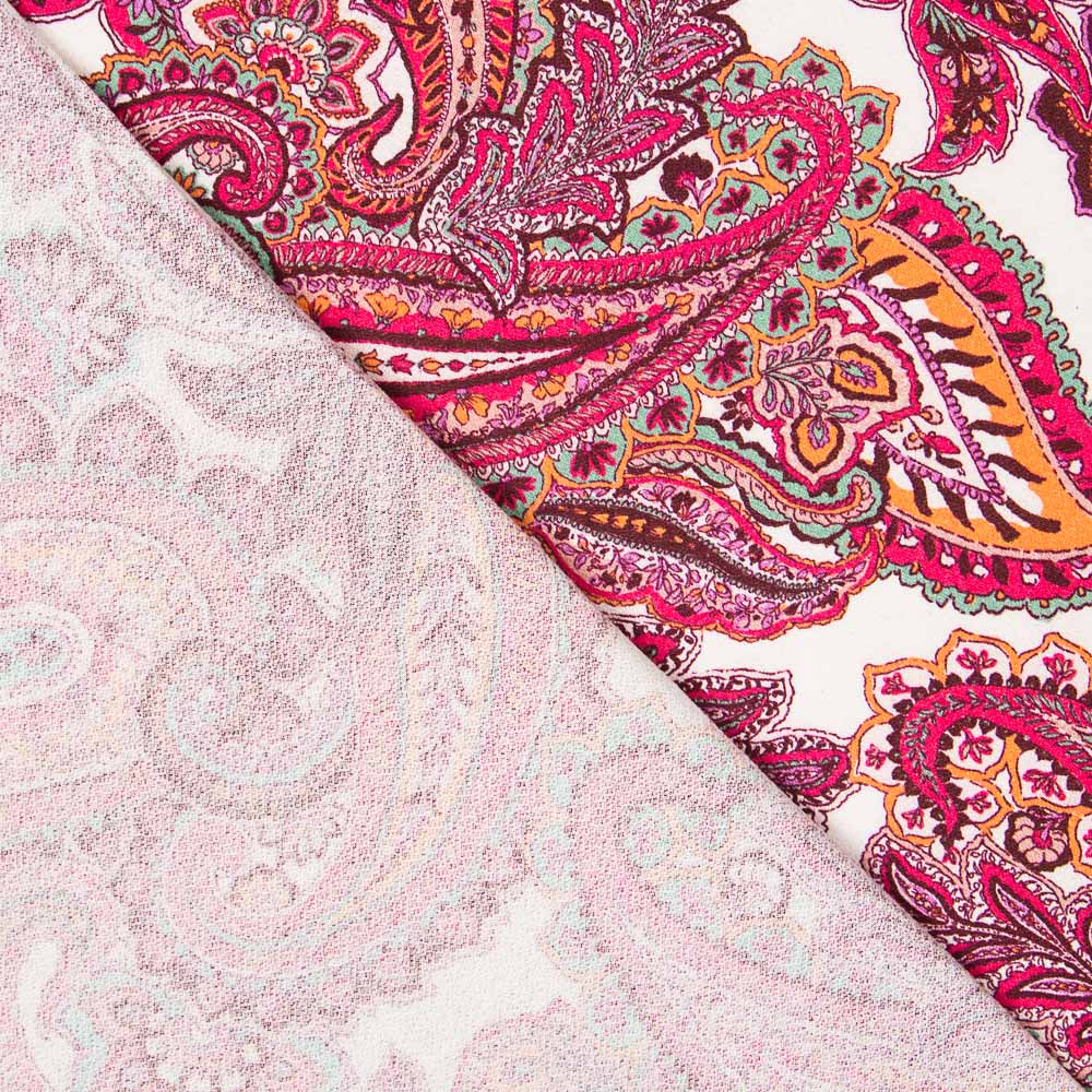 Punto Crepe Paisley Fucsia - Ribes y Casals