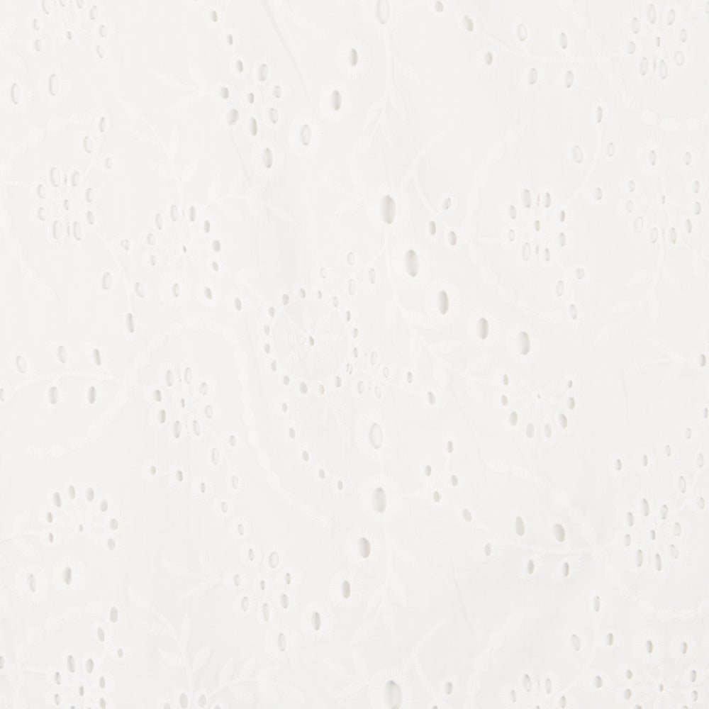 Tela Bordado Suizo Ramas Blanco - Ribes y Casals