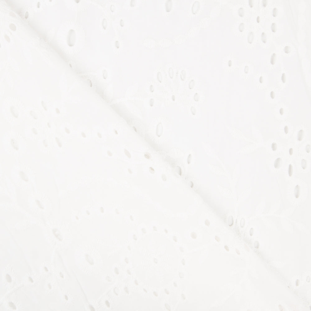 Tela Bordado Suizo Ramas Blanco - Ribes y Casals