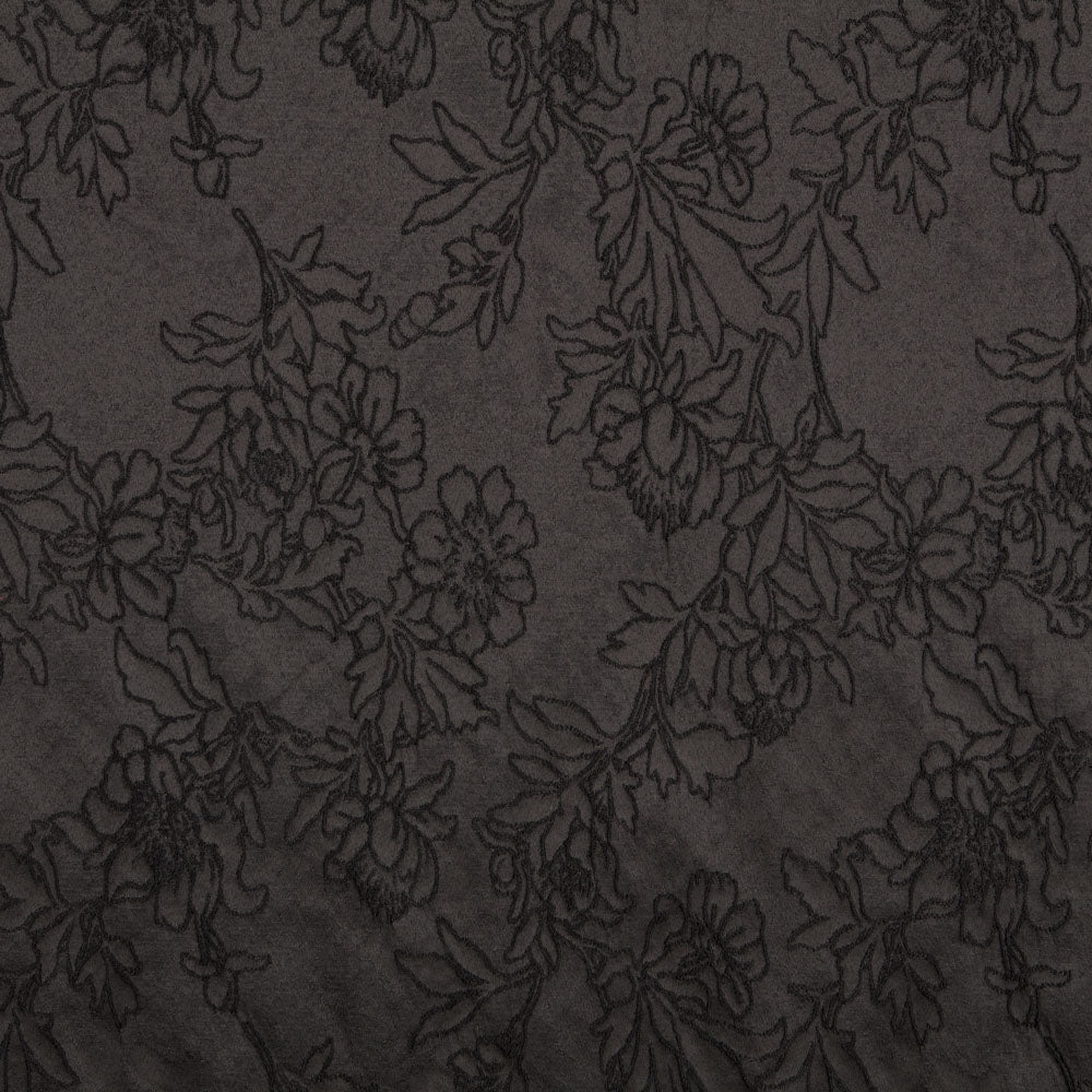 Tela Brocado Flor Negro - Ribes y Casals