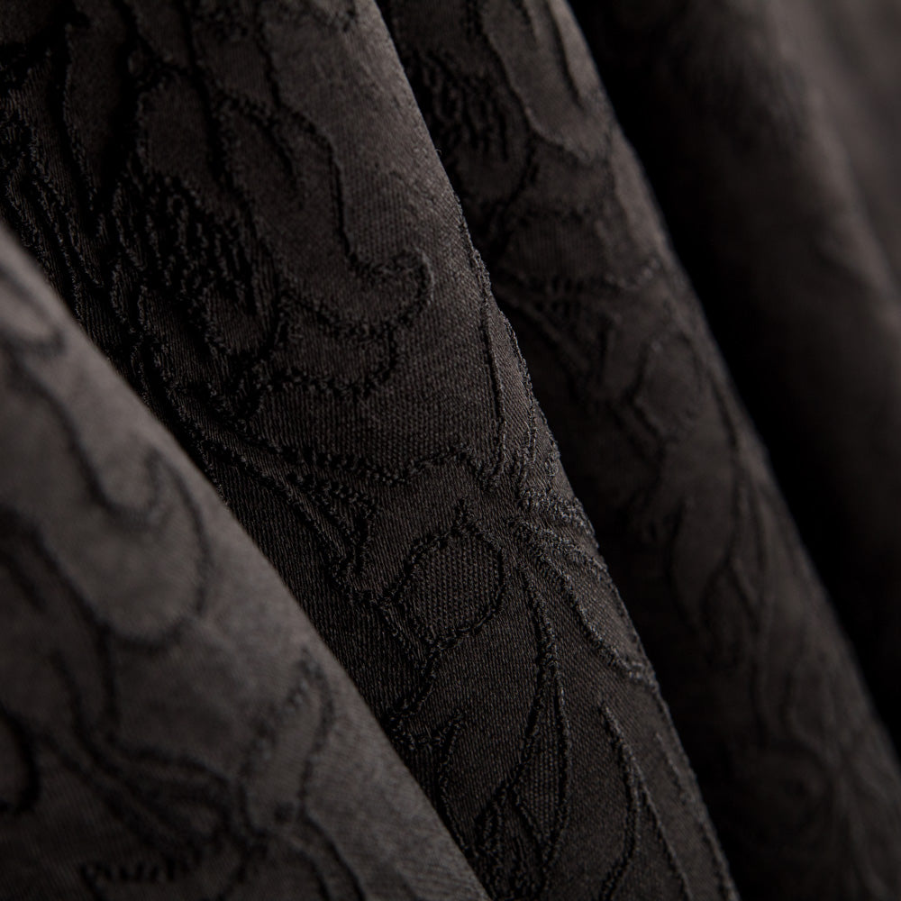 Tela Brocado Flor Negro - Ribes y Casals