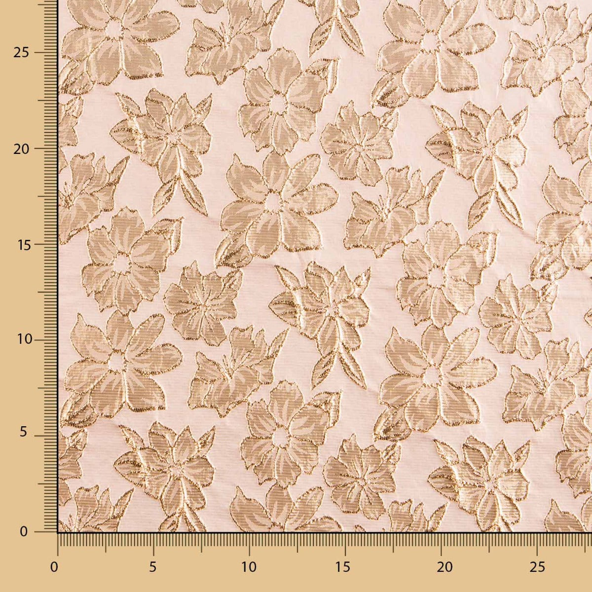 Tela Brocado Flor Nude - Ribes y Casals