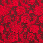 Tela Brocado Flor Rojo Pasión - Ribes y Casals