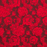 Tela Brocado Flor Rojo Pasión - Ribes y Casals
