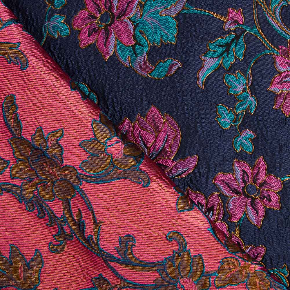 Retal Brocado Flor Fucsia 85x140 cm - Ribes y Casals