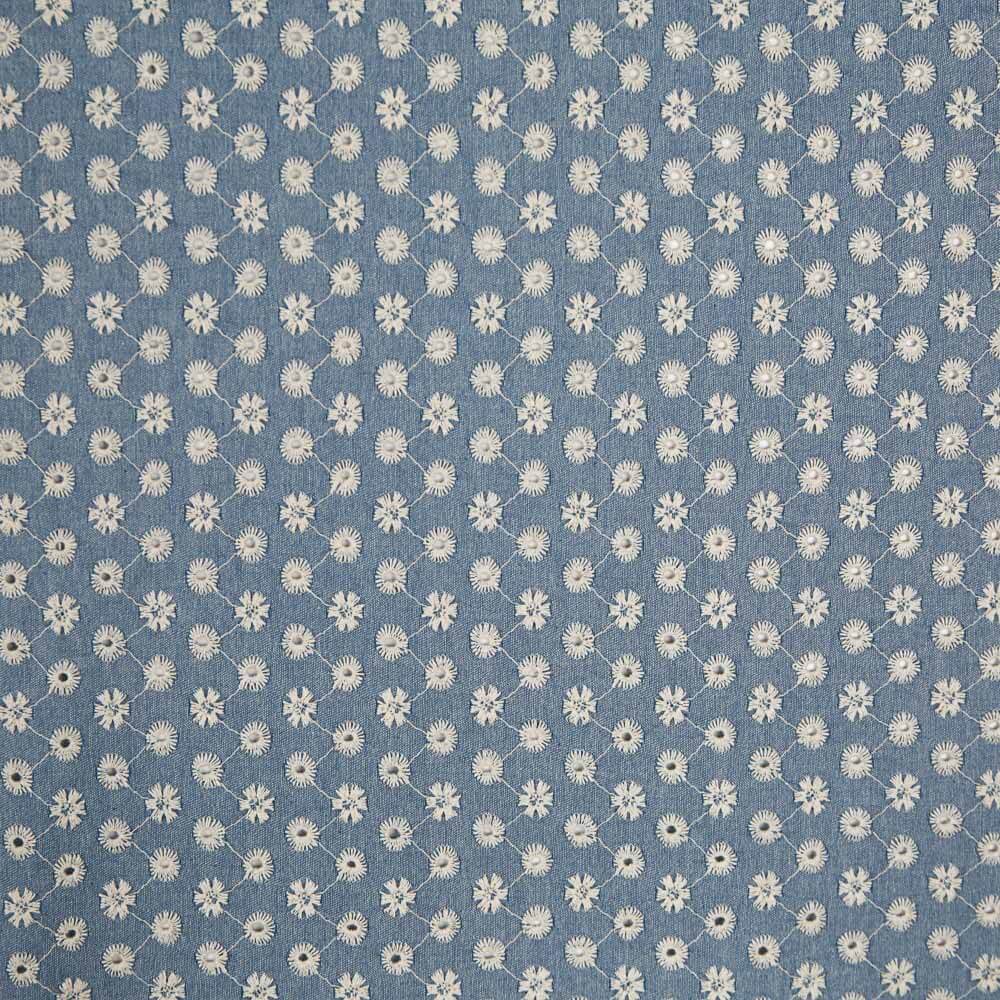 Algodón Denim Bordado Esferas - Ribes y Casals