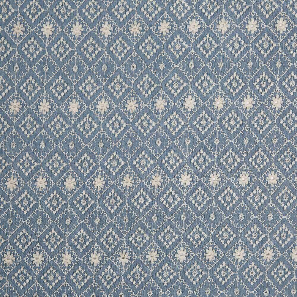 Algodón Denim Bordado Mosaico - Ribes y Casals
