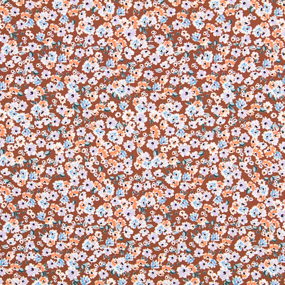 Tela Crepe Jardín Marrón - Ribes y Casals
