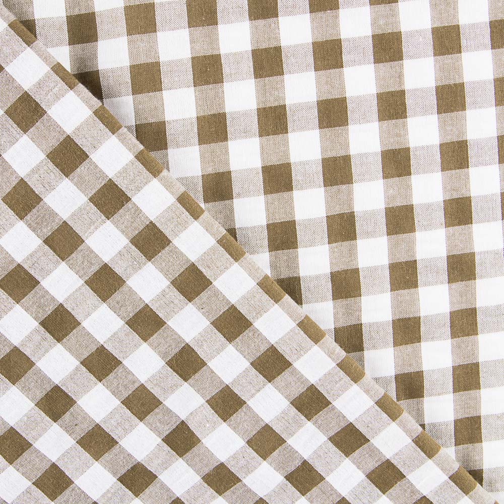 Seersucker Cuadro Maxi Kaki - Ribes y Casals