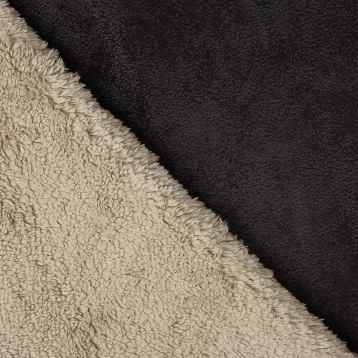 Tela Doble Faz Ante-Borreguito Negro - Ribes y Casals