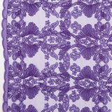 Tela Encaje Hoja Rebrodé Lila - Ribes y Casals