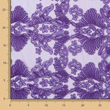 Tela Encaje Hoja Rebrodé Lila - Ribes y Casals