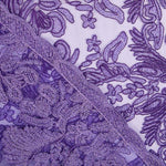 Tela Encaje Hoja Rebrodé Lila - Ribes y Casals