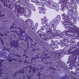 Tela Encaje Hoja Rebrodé Lila - Ribes y Casals