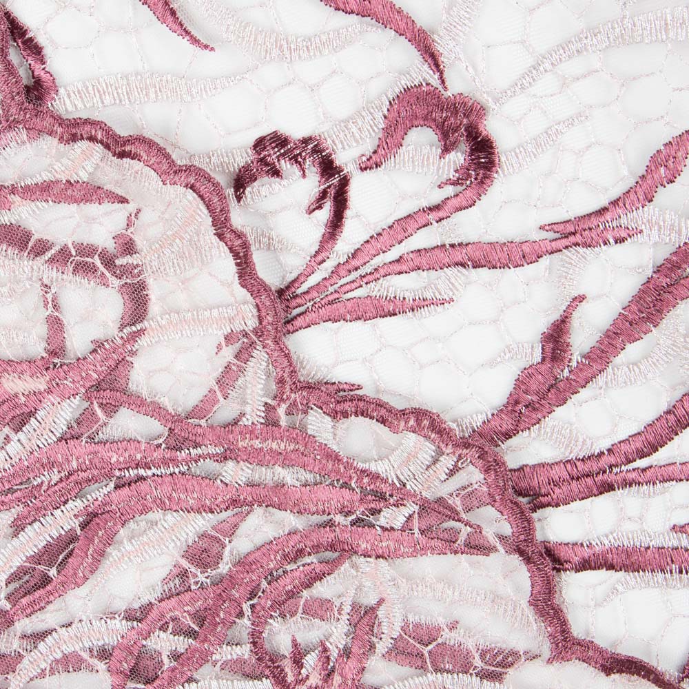 Tela Encaje Ramas Rosa Maquillaje - Ribes y Casals