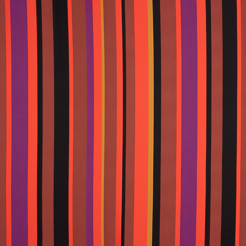 Georgette Estampado Rayas Fucsia - Ribes y Casals