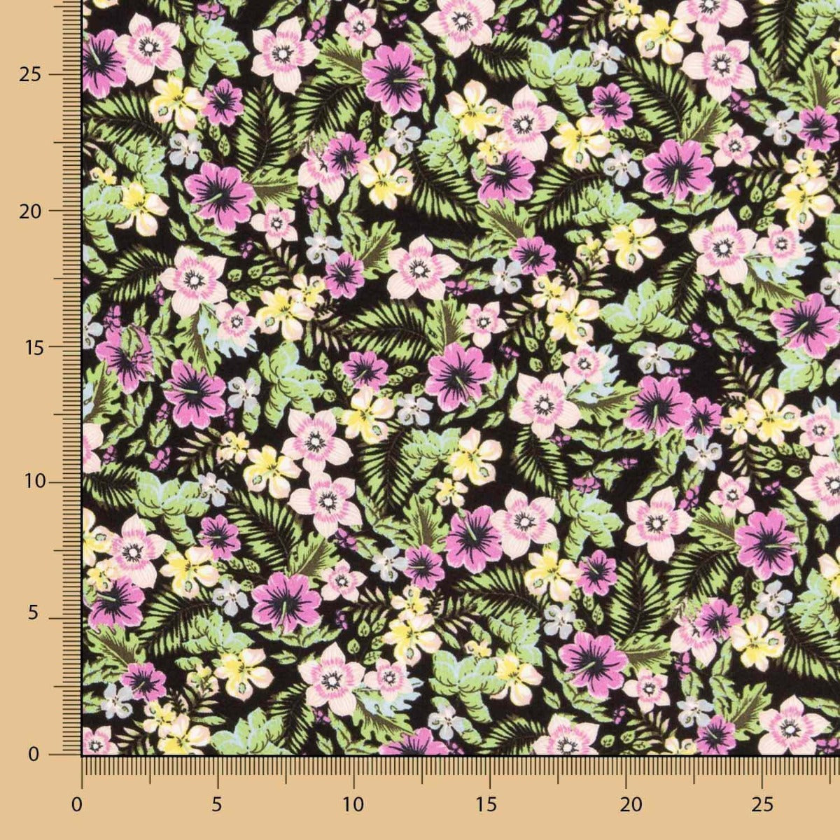 Crep Poliéster Florales Rosa - Ribes y Casals