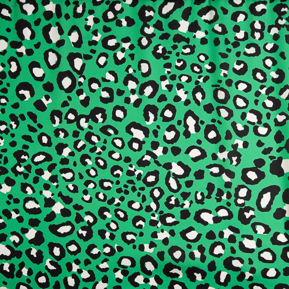 Satén Estampado Leopardo Verde - Ribes y Casals