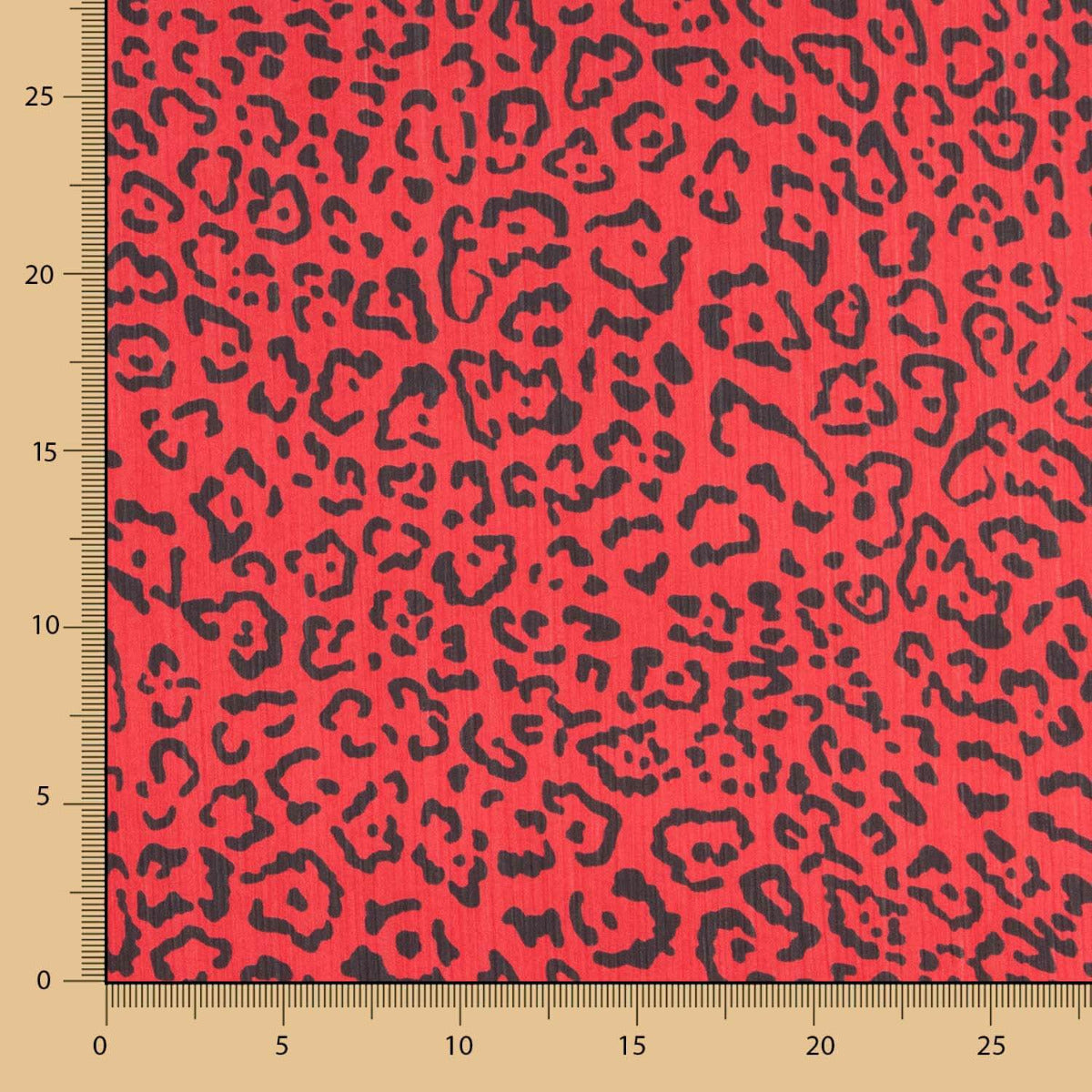 Satén Estampado Leopardo Rojo - Ribes y Casals
