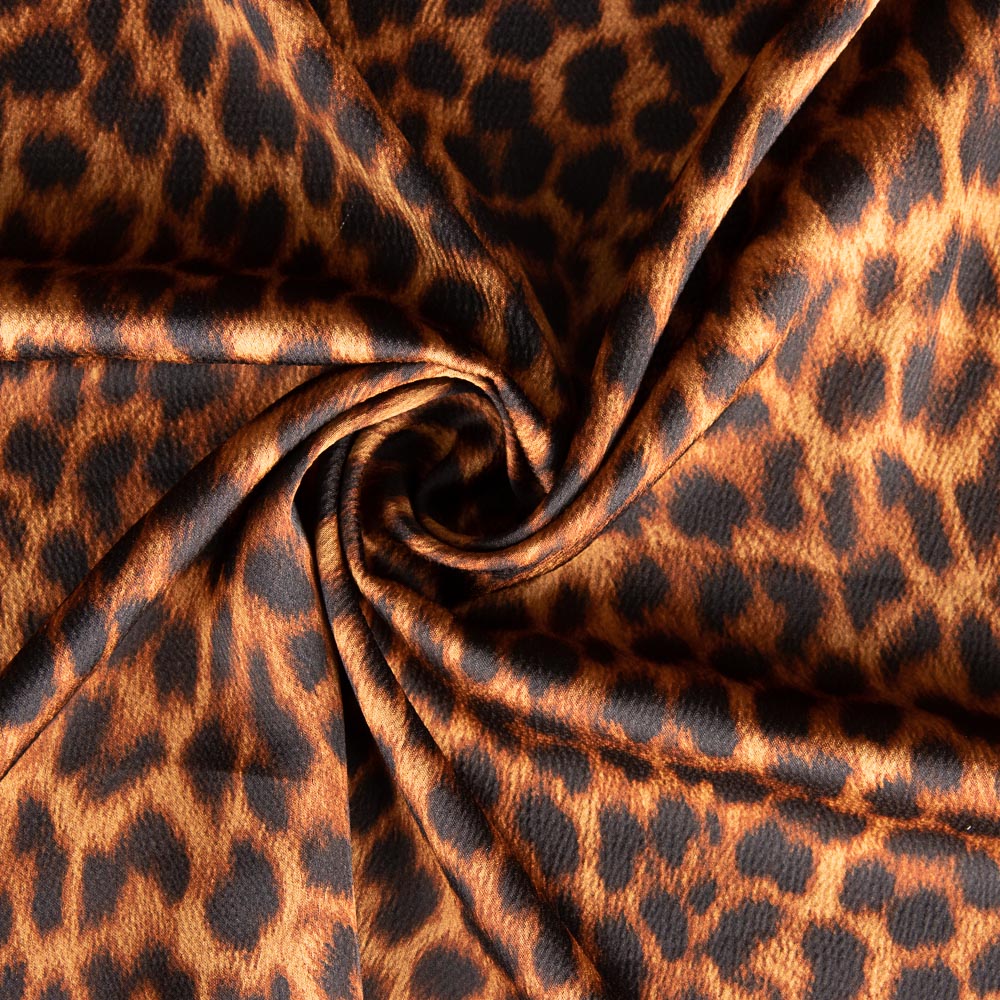 Satén Estampado Leopardo Fuego - Ribes y Casals