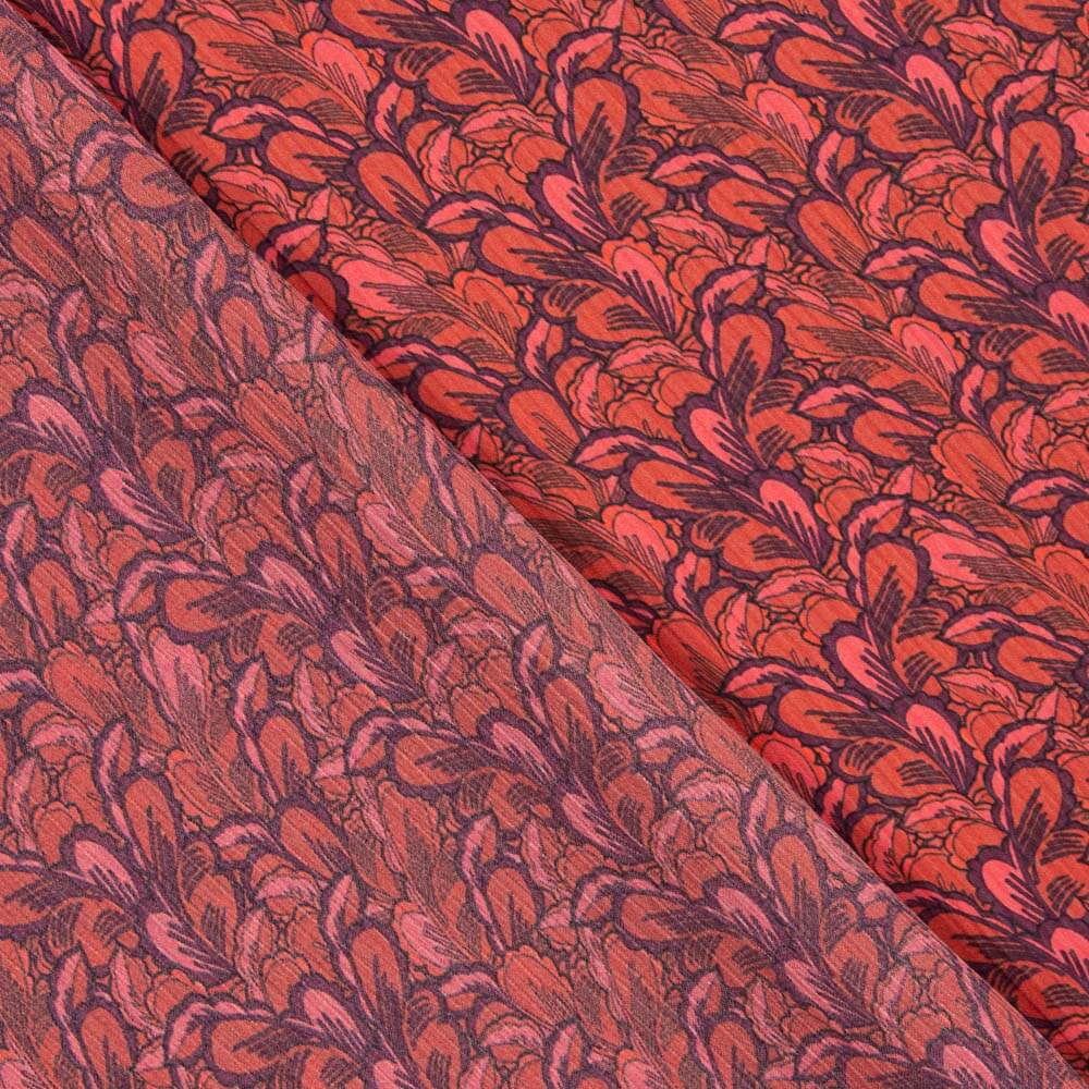Satén Estampado Floral Rojo - Ribes y Casals