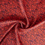 Satén Estampado Floral Rojo - Ribes y Casals