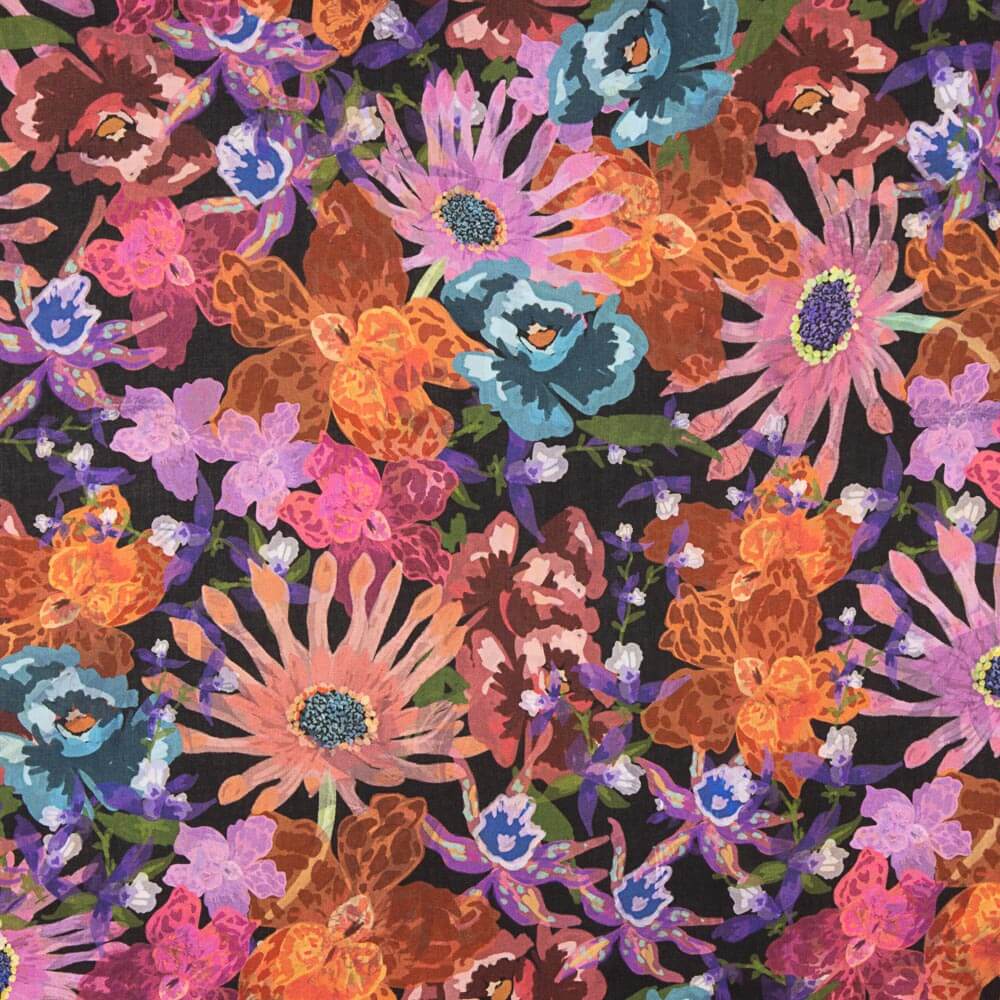 Viscosa Flor Acuarela Multicolor - Ribes y Casals