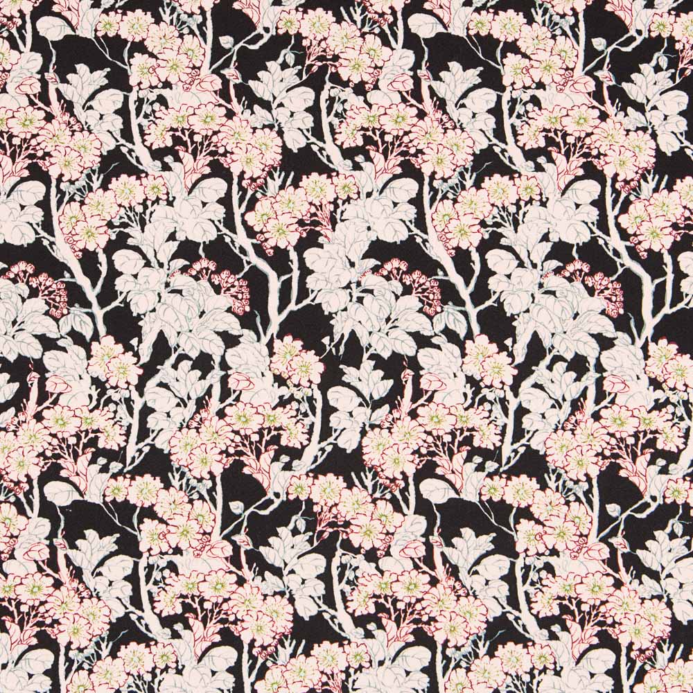 Sarga Spandex Flor Fondo Negro - Ribes y Casals