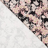 Sarga Spandex Flor Fondo Negro - Ribes y Casals