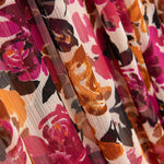 Gasa Poliéster Flores Fucsia - Ribes y Casals