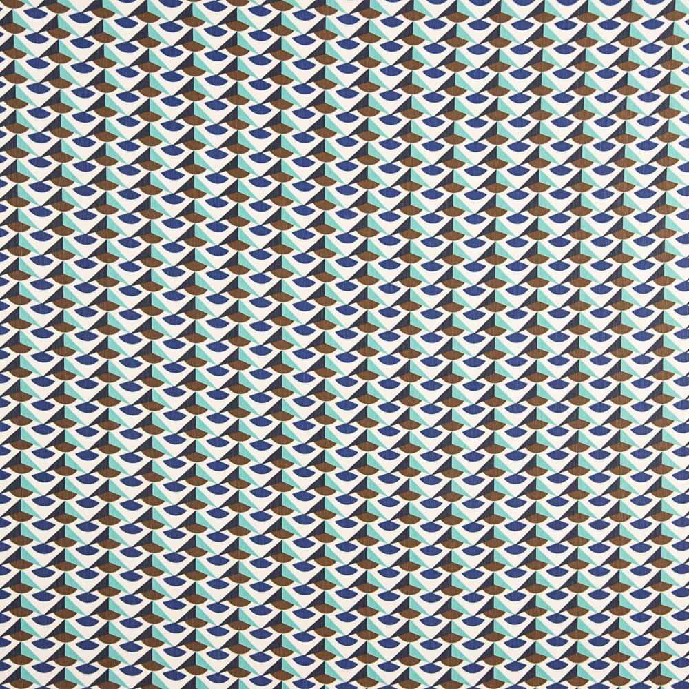 Bambula Poliéster Geo Verde Agua - Ribes y Casals