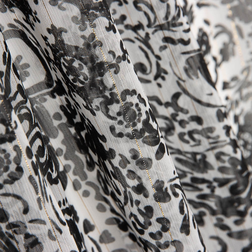 Gasa Lúrex Cachemir Negro - Ribes y Casals